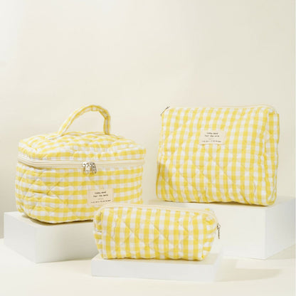 Colorful Plaid Large Capacity Make Up Bag
