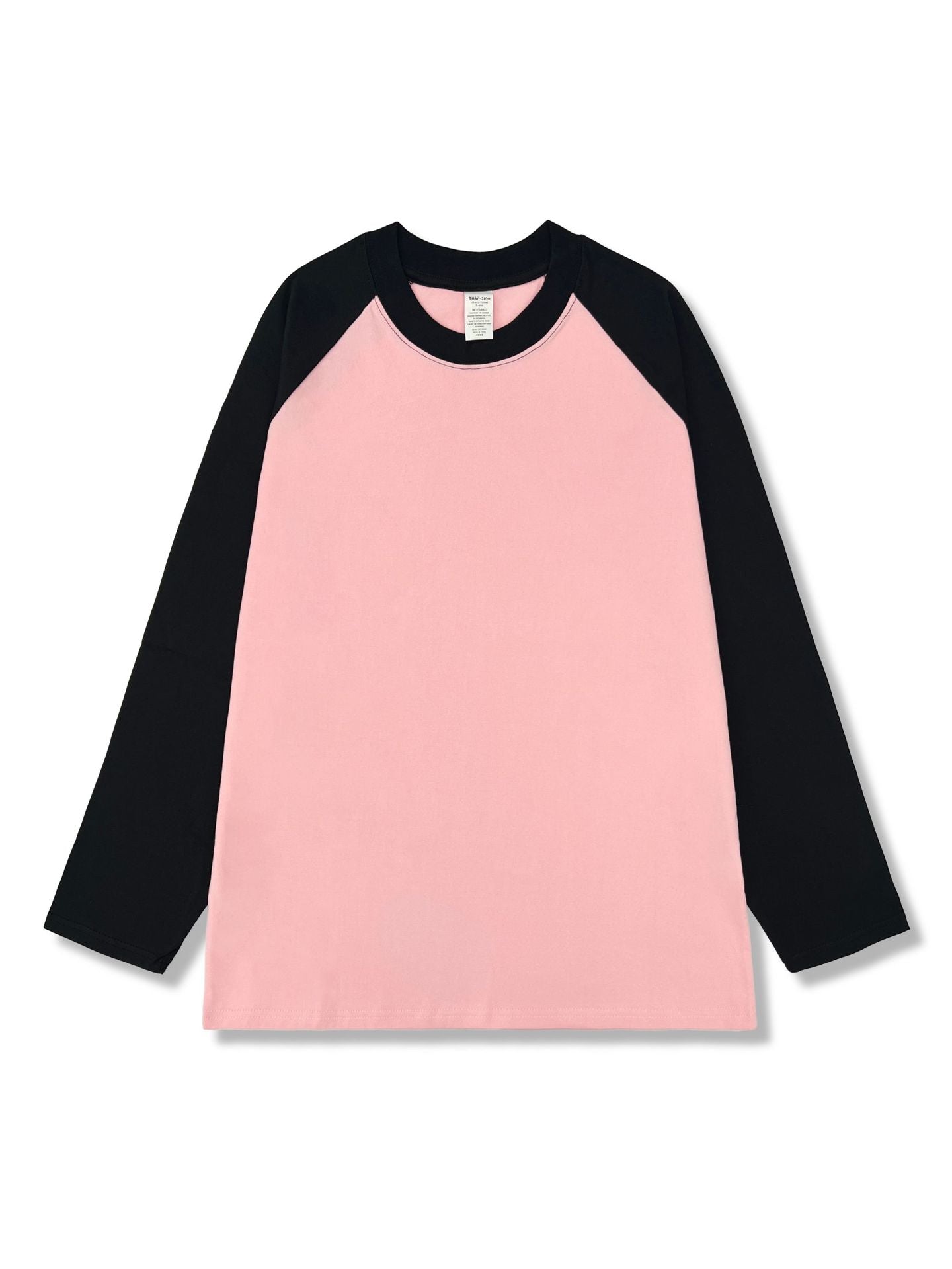 Minimalist Color Block Crew Neck Long Sleeve Top