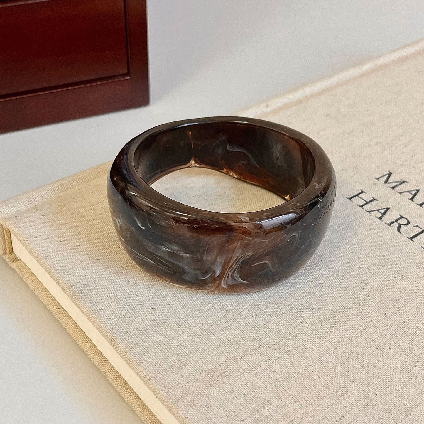 Minimalist Irregular Resin Wide Cuff Bracelet