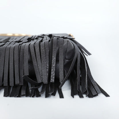 Casual Solid Color Tassel Shoulder Bag