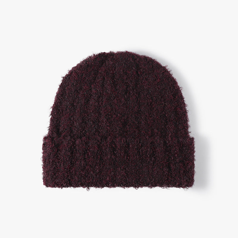 Solid Color Knit Hat Padded Beanie