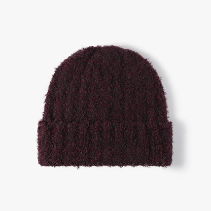 Solid Color Knit Hat Padded Beanie