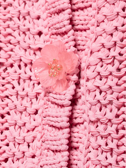 Round Neck Button Down Sleeveless Knit Top