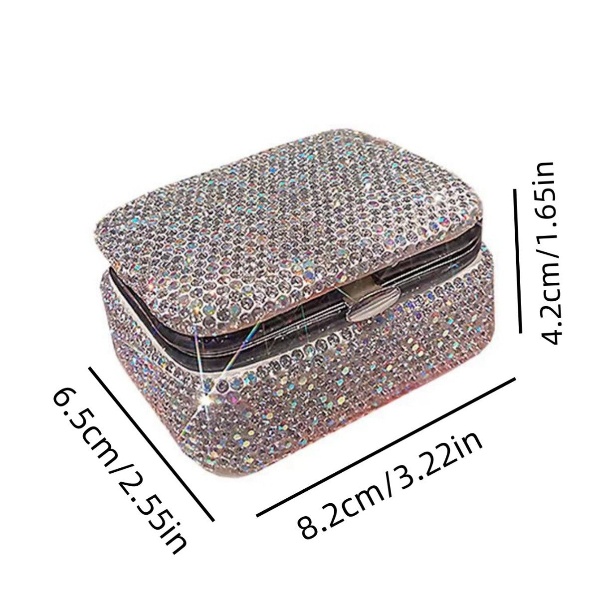 Minimalist Sparking Rhinestone Mini Jewelry Case