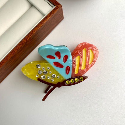 Colorful Butterfly Rhinestone Hair Claws