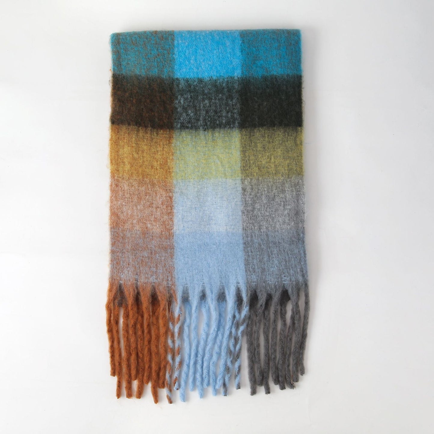 2+ Soft Contrast Color Plaid Scarves