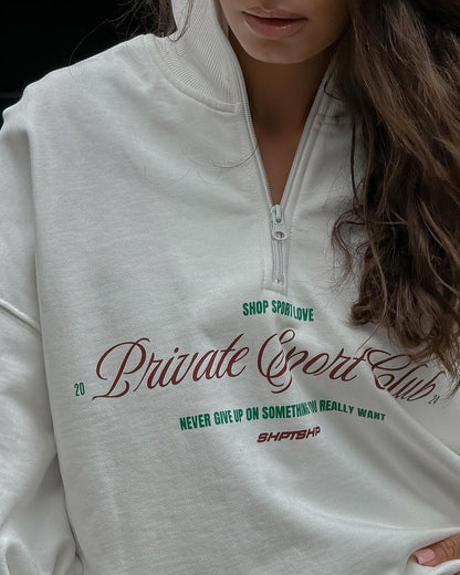 Zipper Letter Print Loose Hoodie