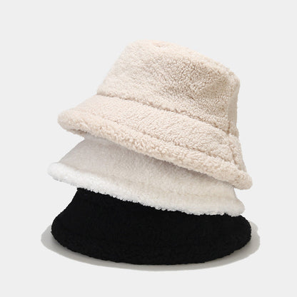 Winter Simple Solid Color Warm Bucket Hat