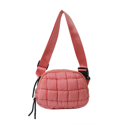 Candy Color Plaid Waist Bag Casual Chest Bag