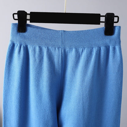 2+Solid Color High Collar Knit Sets