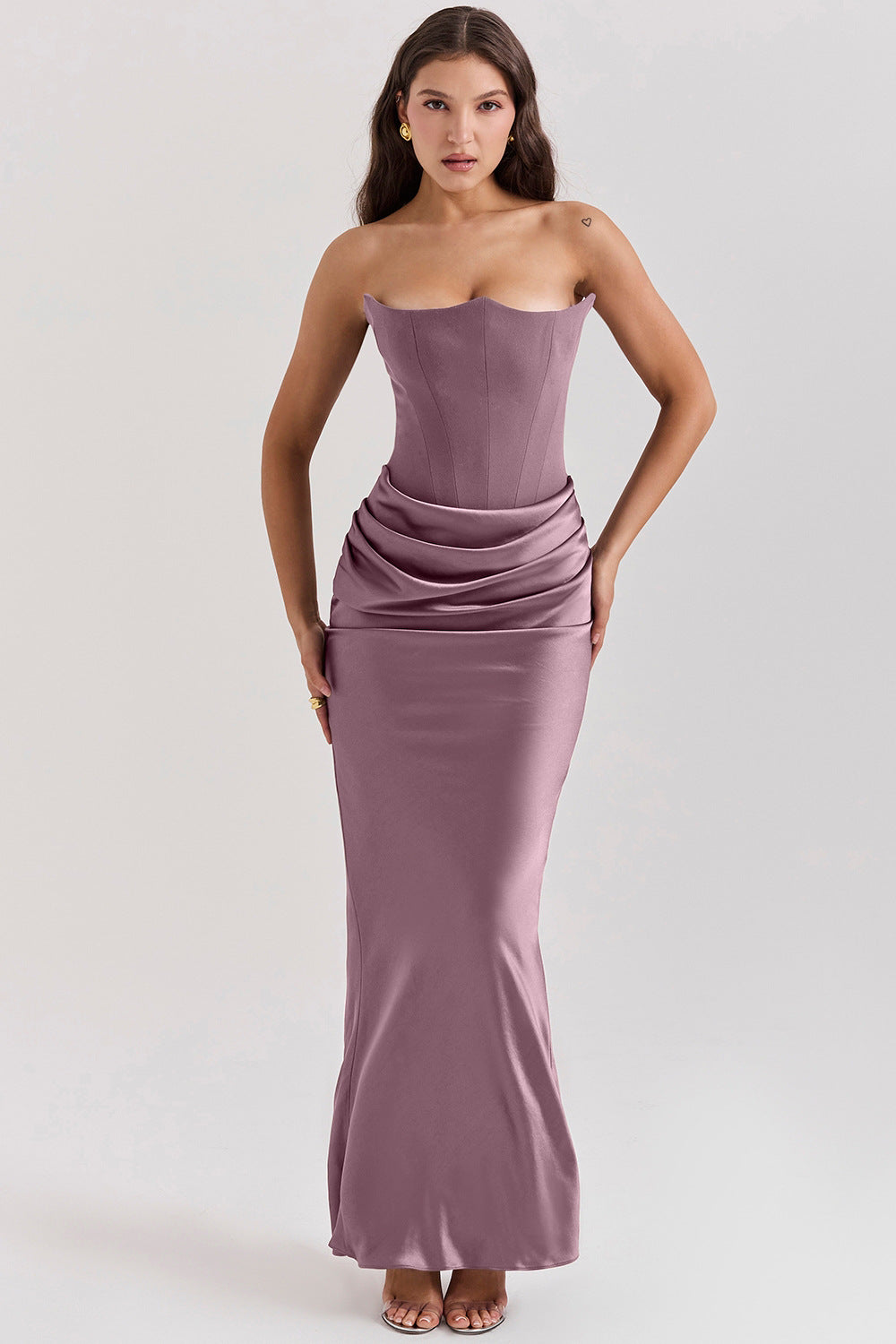 Sexy Strapless Fishtail Maxi Dress