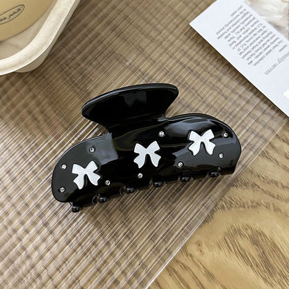 Elegant Black Rhinestone Acetate Hair Claw