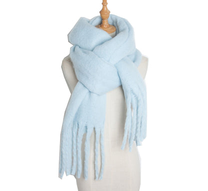 Solid Color Simple Tassel Scarves