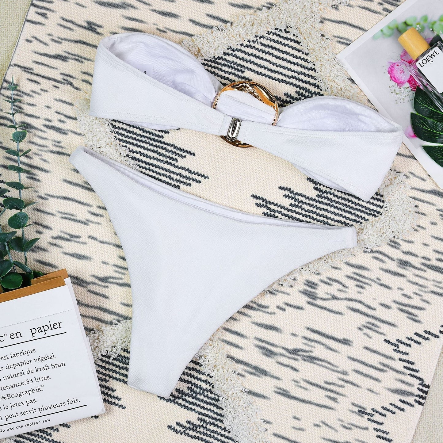 Strapless Bikini Bottom One Shoulder Cover