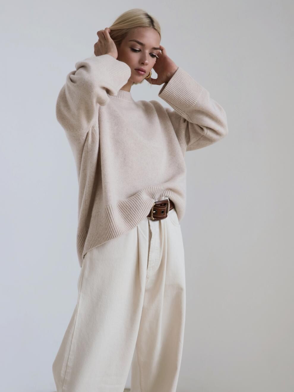 Simple Soft Solid Color Ribbed Knit Top