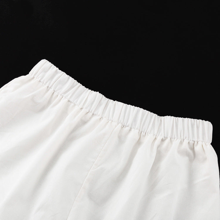 Solid Color Flounce Top Short Set