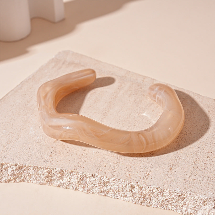 Wave Tie-Dye Geometric Open Acrylic Bracelets