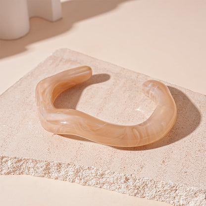 Wave Tie-Dye Geometric Open Acrylic Bracelets