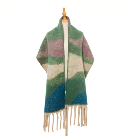 Comtrast Color Tassel Mohair Scarves