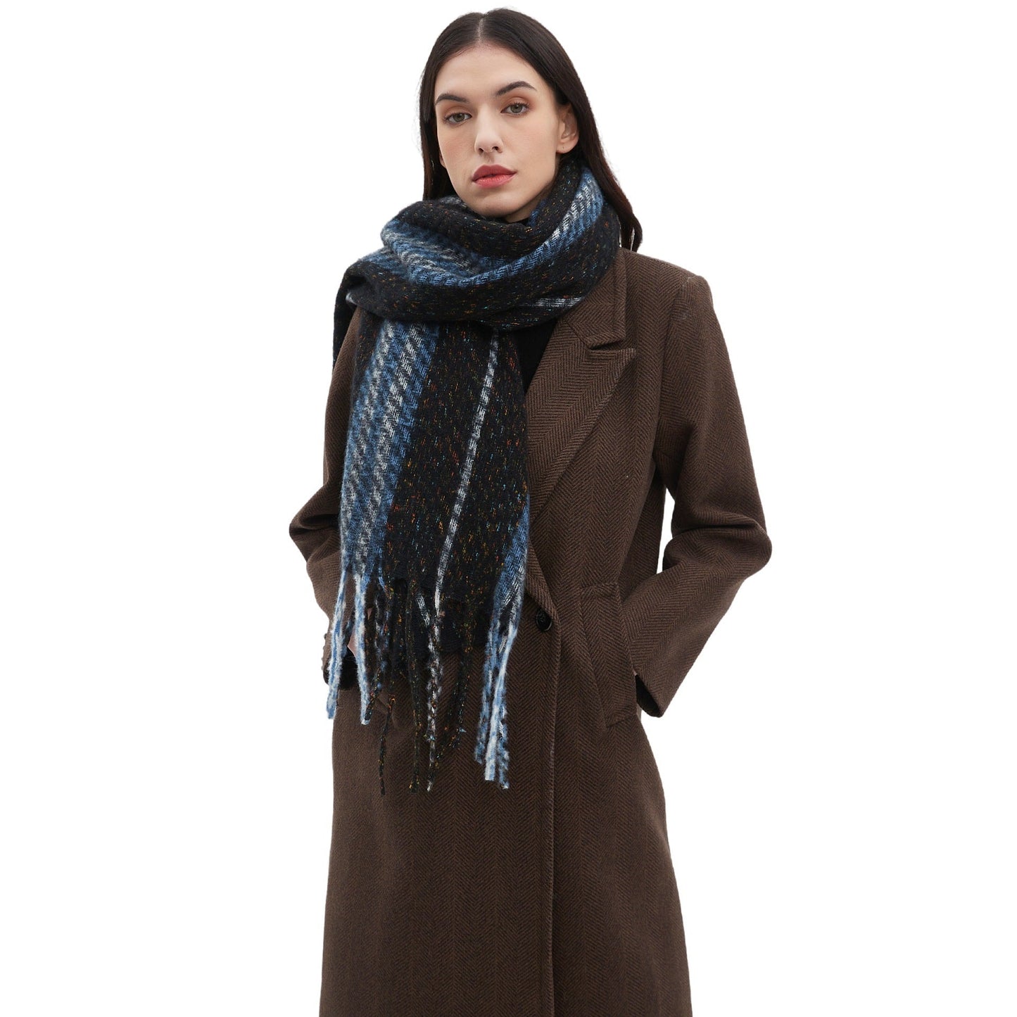 Striped Contrast Color Scarves