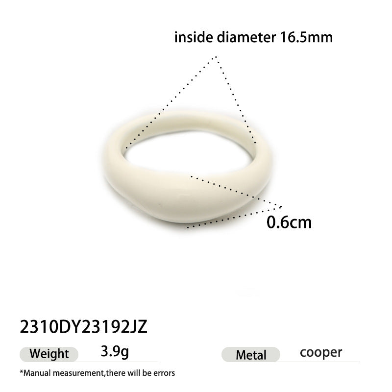 Simple Solid Color Oil Drip Rings