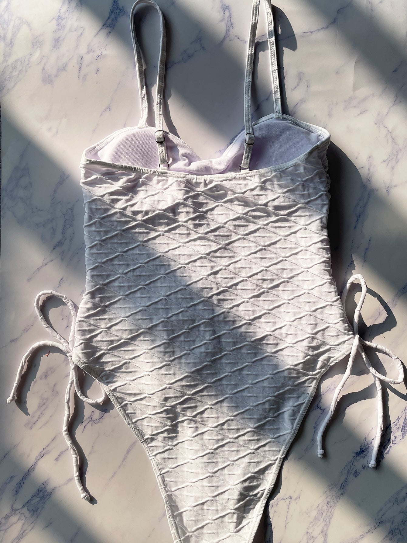 Drawstring Spaghetti Slim One Piece Swimwear