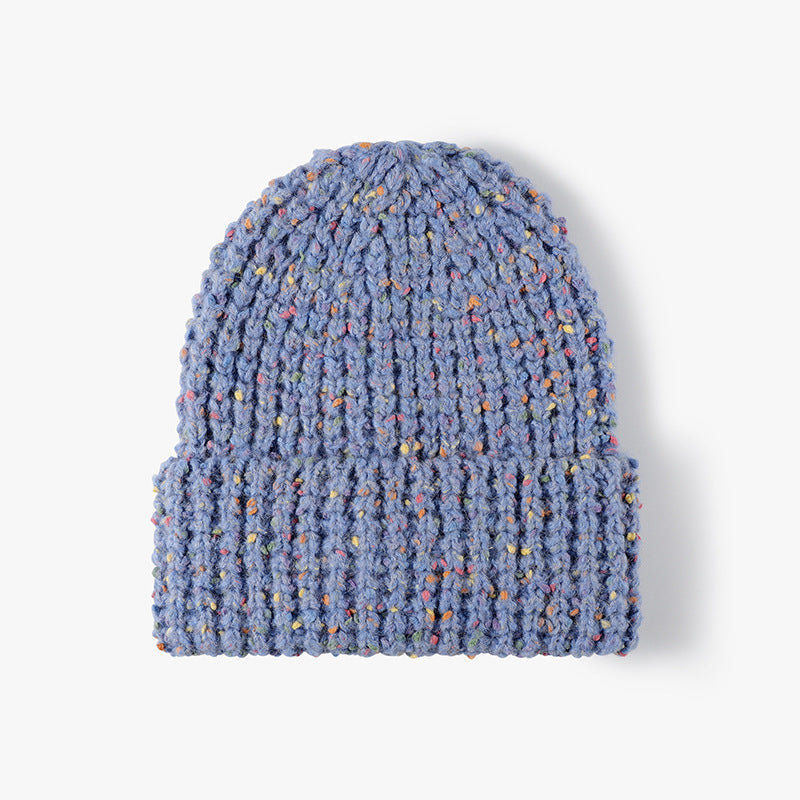 Ribbed Unisex Speckled Knit Beanie Winter Hat