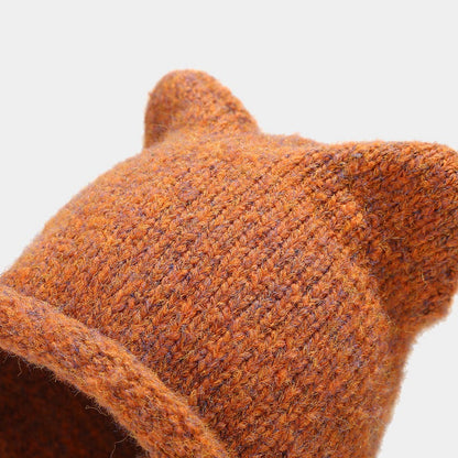 Cute Cat Ear Thermal Knit Beanie Hat
