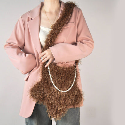 Star Shaped Cute Tassel Plush Shoulder Bag