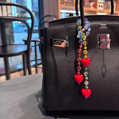 Red Heart Pendant Keychain Bag Charm