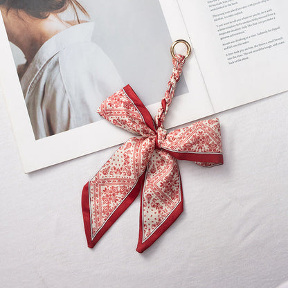 Elegant Satin Scarf Bow Bag Charms