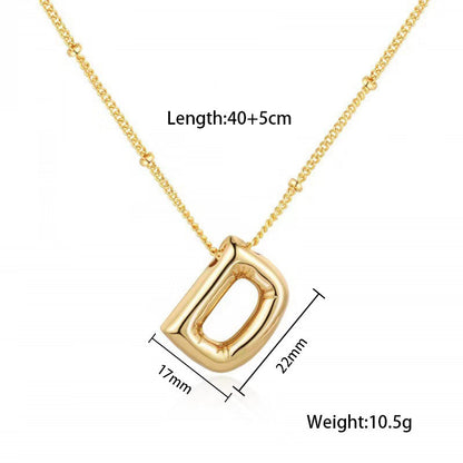 Gold Plated Letter Pendant Necklace