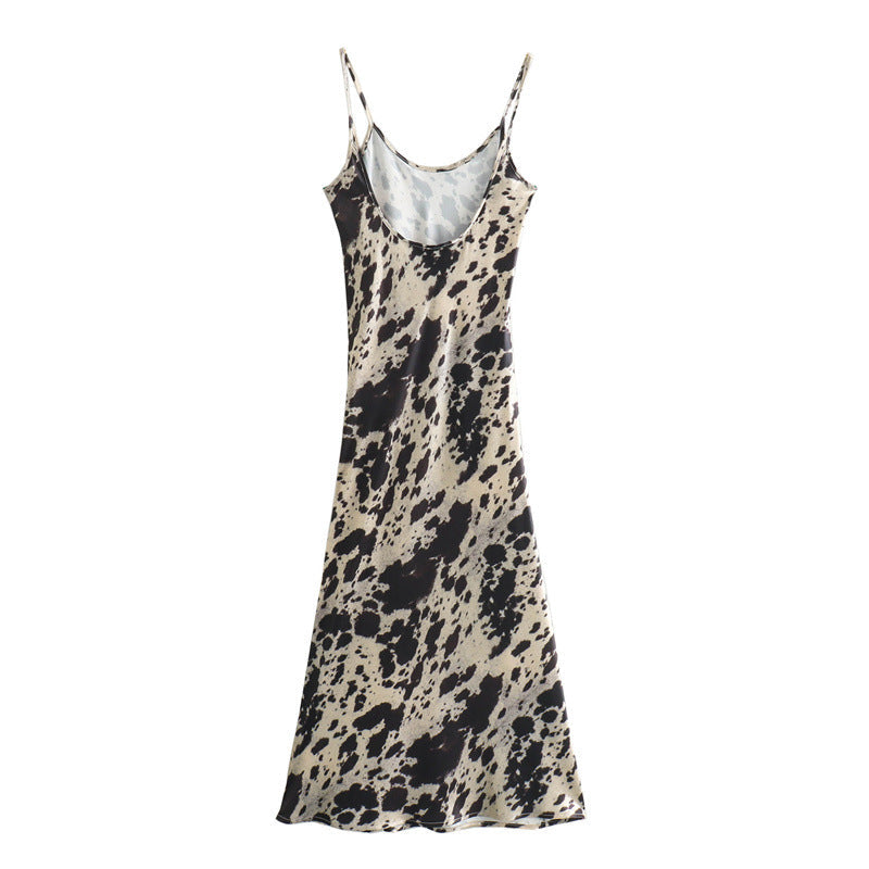 Trendy Animal Print Spaghetti Strap Dress