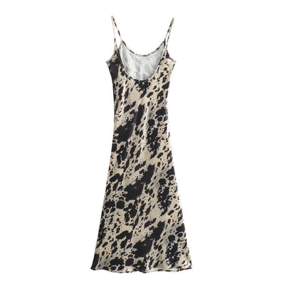 Trendy Animal Print Spaghetti Strap Dress