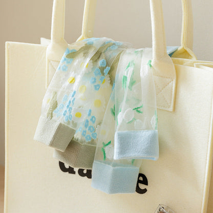 Flower Transparent Mesh Thin Socks