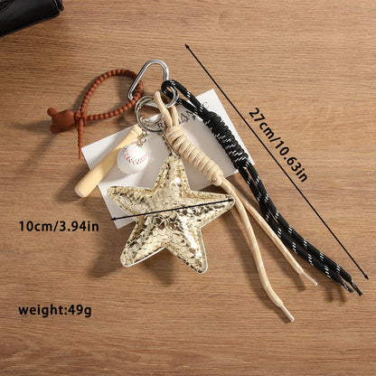 Leather Star Rope Braided Bag Charms