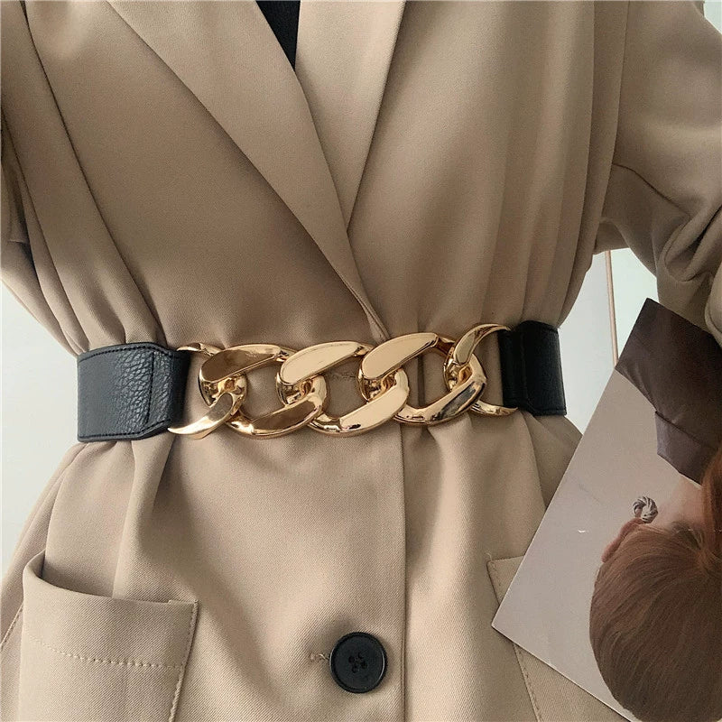 Stretchy Chain Splicing Simple Waist Belt