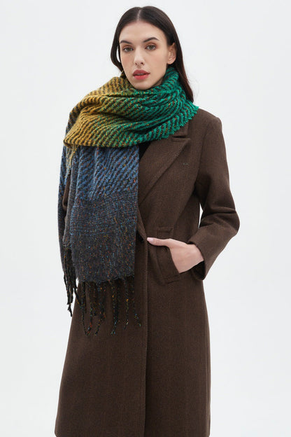 Gradient Color Tassel Soft Scarves
