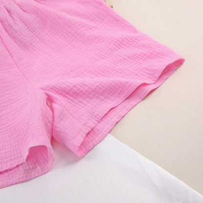 Solid Color Casual Sleepwear Sets