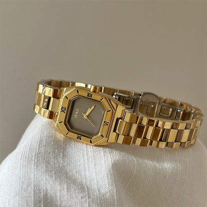 Vintage Gold Tone Octagonal Case Quartz Watch