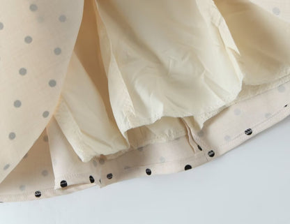 Trendy Polka Dot Tie Back Pleated Dress