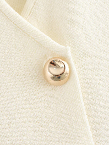 Casual Solid Color Button Down Knit Vest