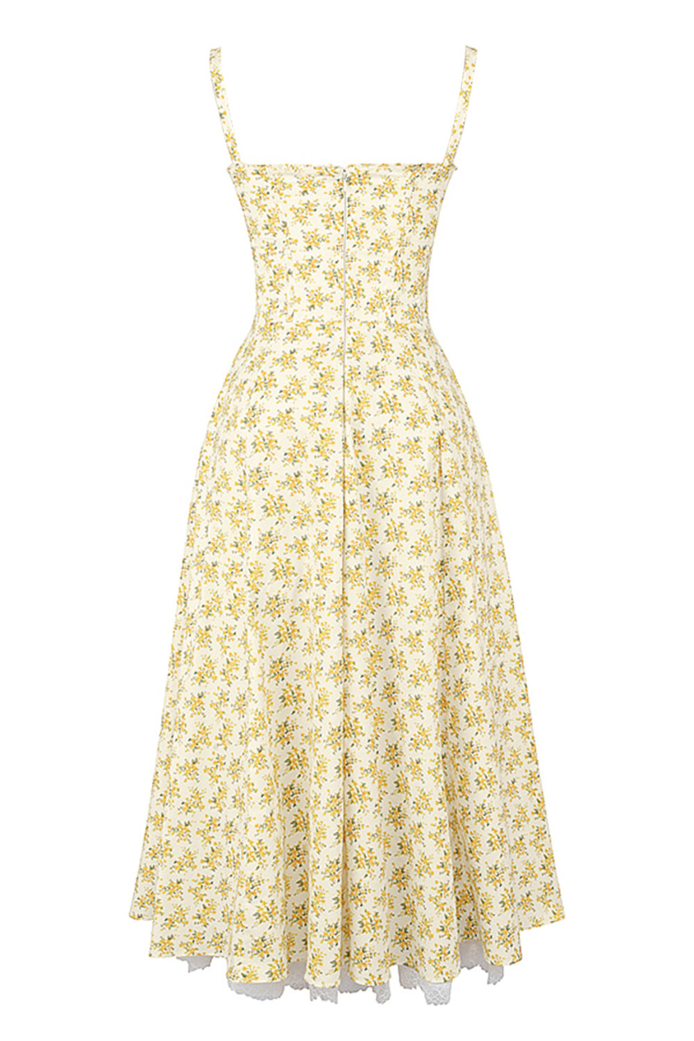 Slim Flower Print Lace Spaghetti Dress