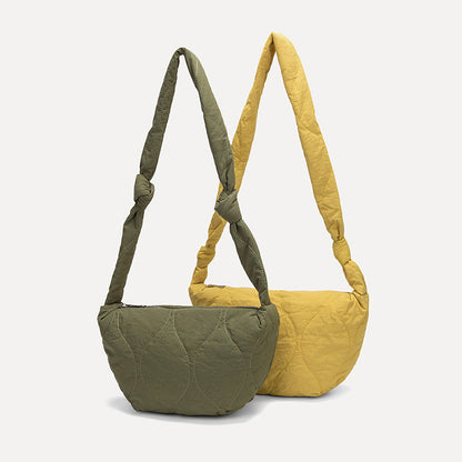 Simple Solod Color Puffer Shoulder Bag