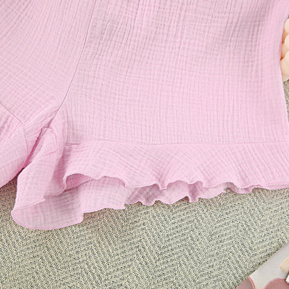 Flounce Solid Color Homewear Sets