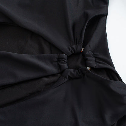 Sexy Hollow Out Solid Color One Piece Swimwear