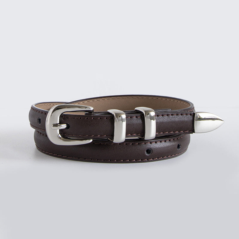 Simple Elegant Slim Leather Belt
