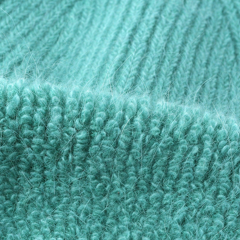 Solid Color Knit Hat High Flap Beanie