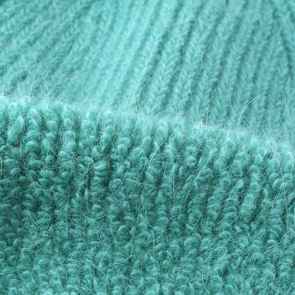 Solid Color Knit Hat High Flap Beanie