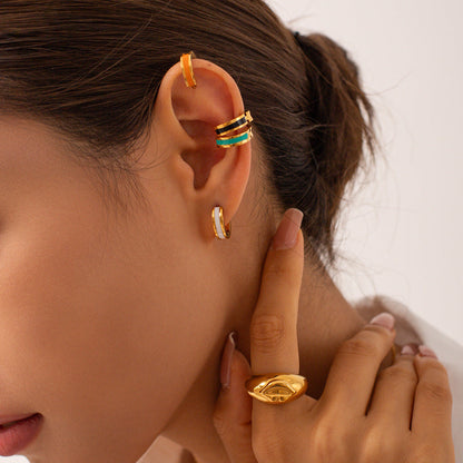 Colorful Simple Circle Hoop Earrings